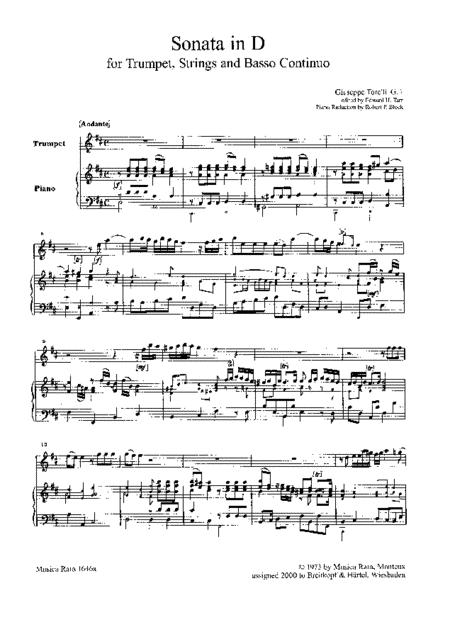 Sonata In D (G. 1) By Giuseppe Torelli Free Sheet Music