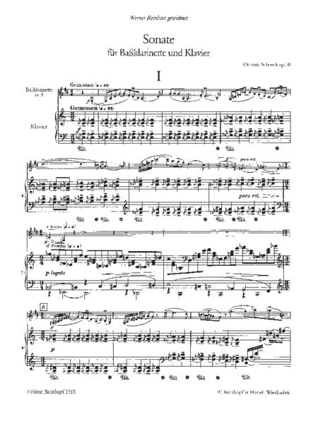 Sonata Op. 41 By Othmar Schoeck Free Sheet Music