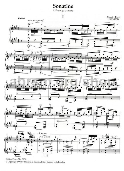 Sonatine By Maurice Ravel Free Sheet Music