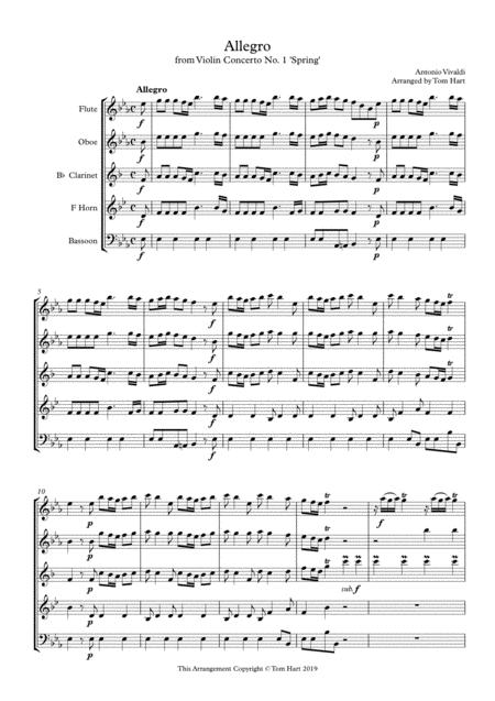 SPRING - FOUR SEASONS - WIND QUINTET By Paulo Galvao Filho Free Sheet Music