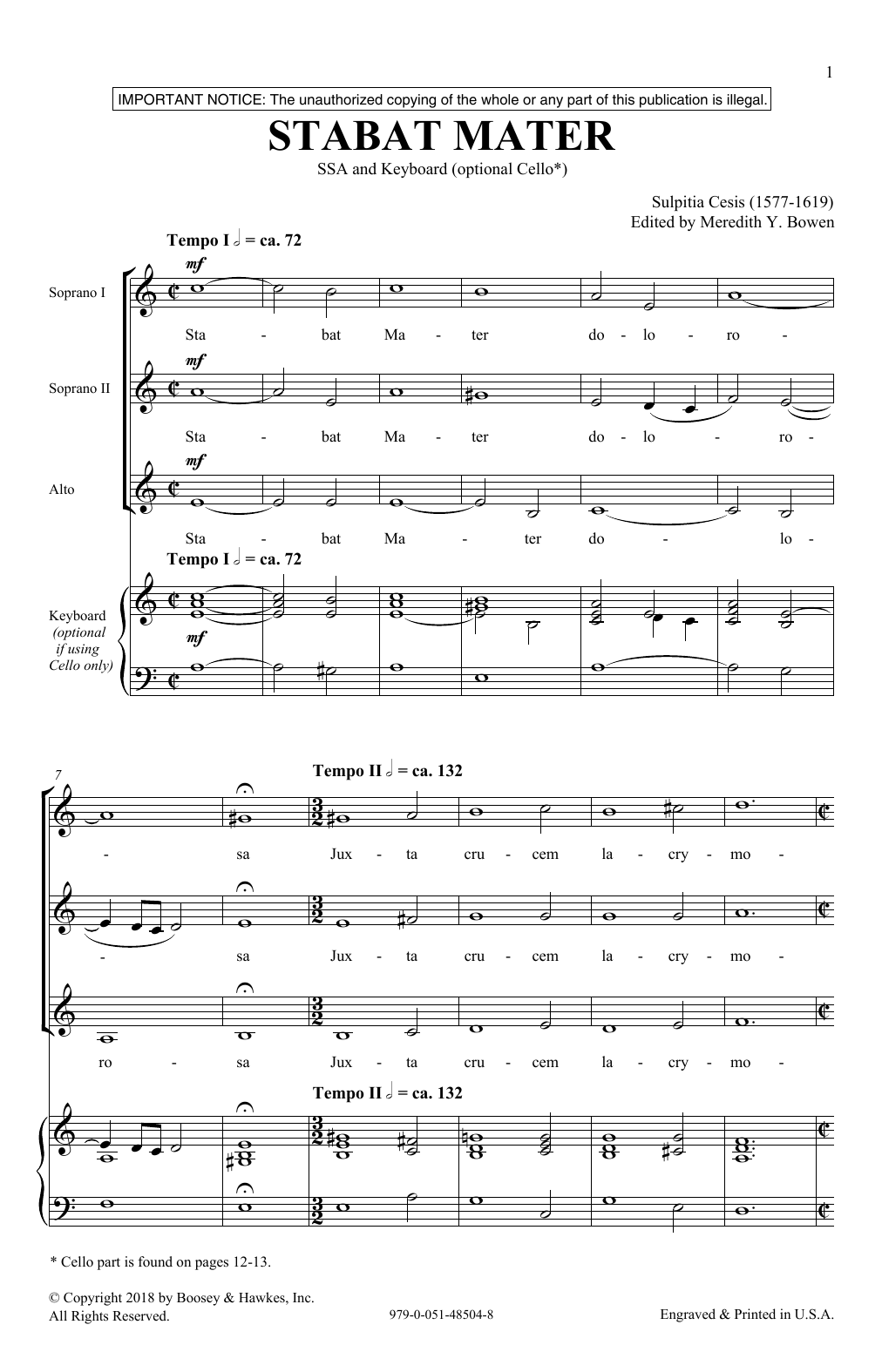 Stabat Mater By Emanuello D' Astorga Free Sheet Music