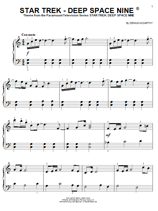 Star Trek - Deep Space Nine(r) By Dennis McCarthy Free Sheet Music