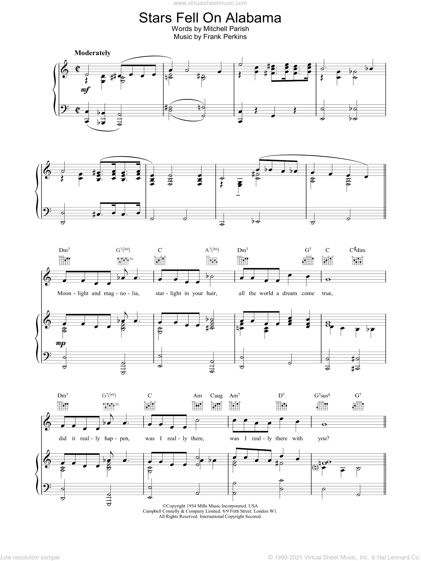 Stars Fell On Alabama By Louis Armstrong Free Sheet Music