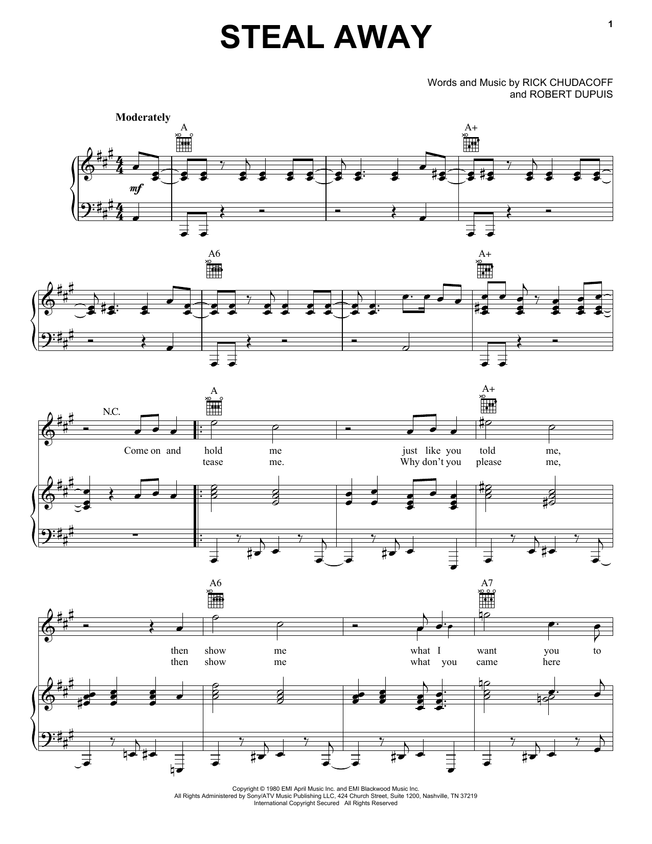 Steal Away By Spiritual Free Sheet Music