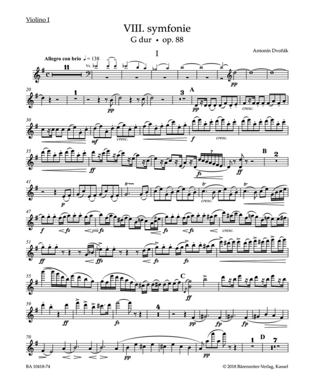 Symphony No. 8 In G Major, Op. 88 By Antonin Dvorak Free Sheet Music