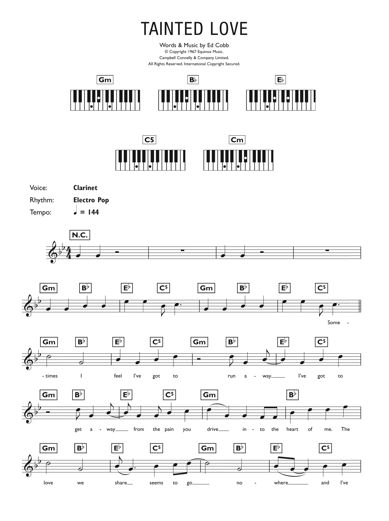 Tainted Love By Marc Almond Free Sheet Music