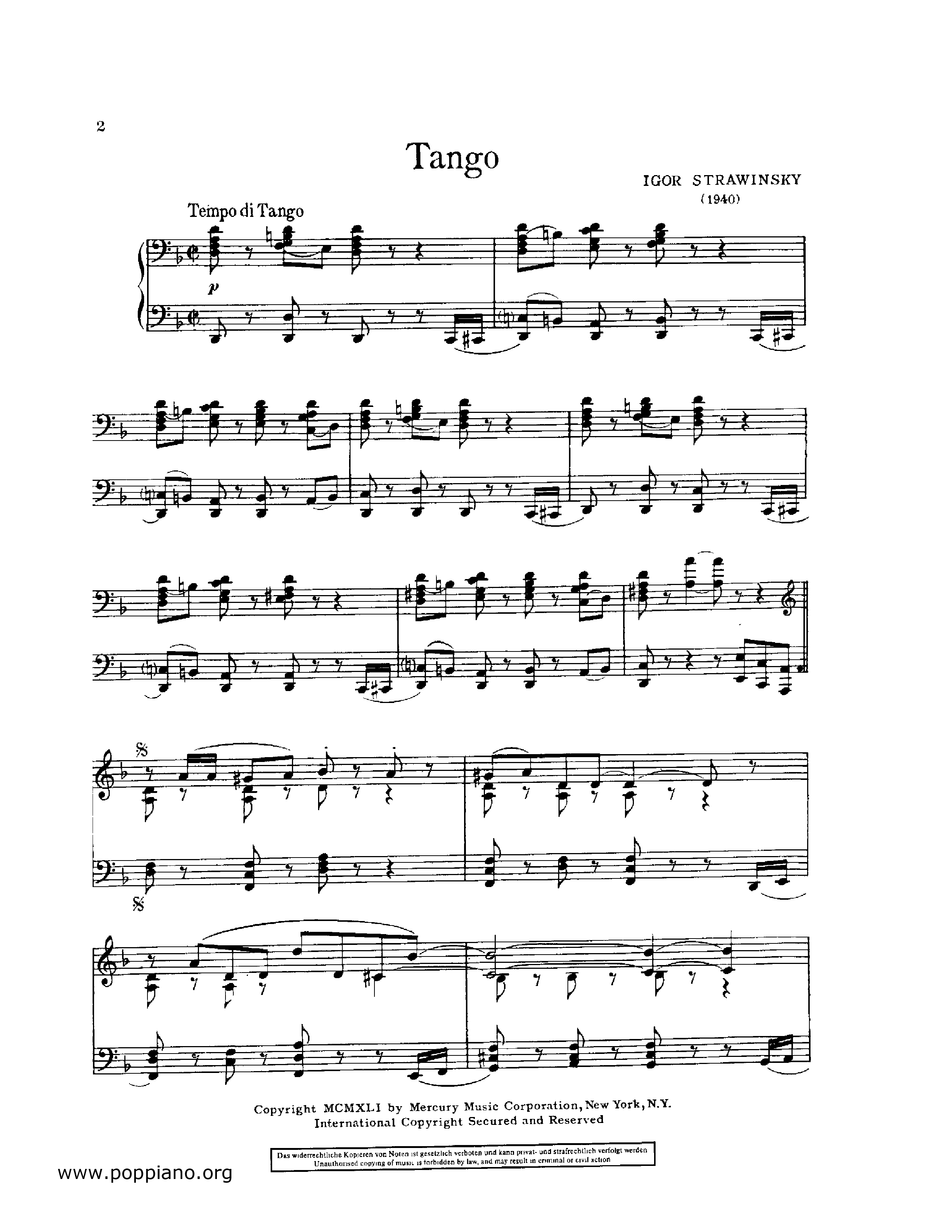 Tango By Isaac Albeniz Free Sheet Music