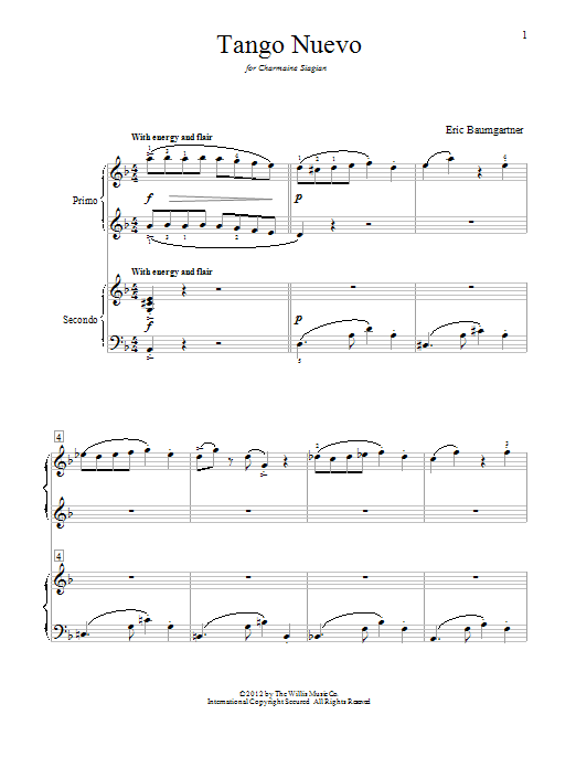 Tango Nuevo By Eric Baumgartner Free Sheet Music