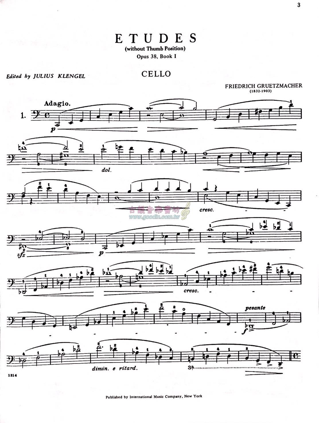 Technology Of Cello Playing, Opus 38: Volume I. Studies Without Thumb Position By Friedrich Grutzmacher Free Sheet Music