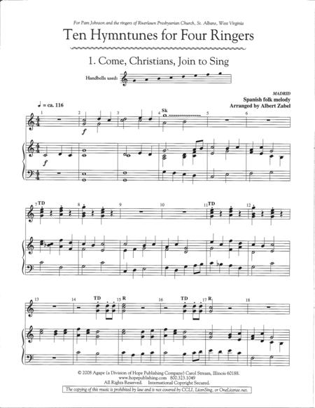 Ten Hymntunes For Four Ringers By Jr. Free Sheet Music