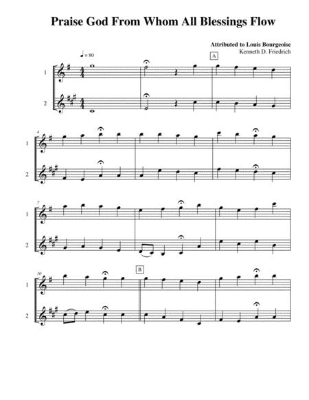 Ten Selected Hymns For The Performing Duet, Vol. 8 - Flute And Trumpet By Various Free Sheet Music