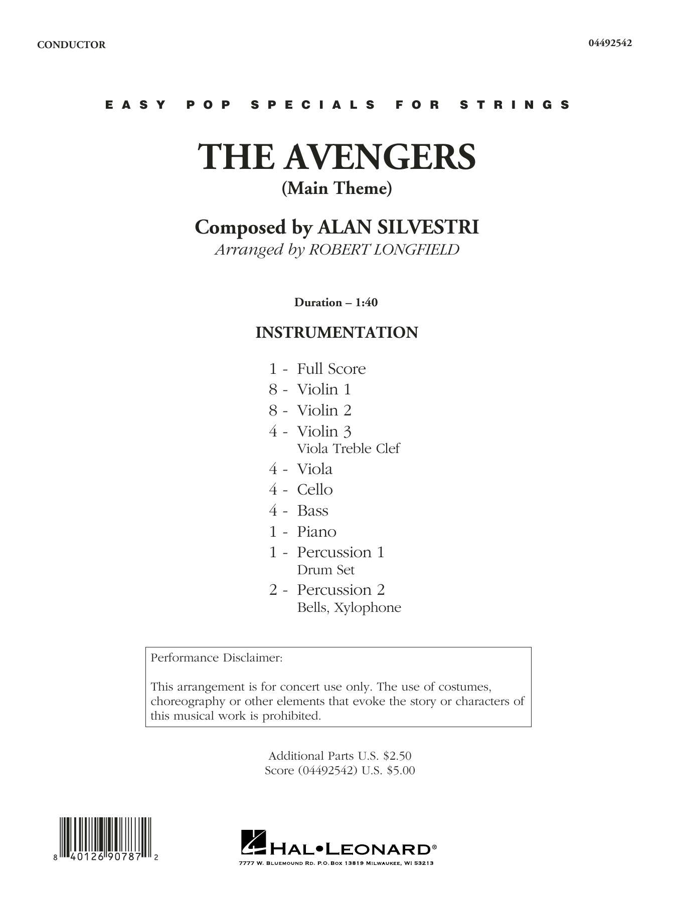 The Avengers (arr. Robert Longfield) - Conductor Score (Full Score) By Alan Silvestri Free Sheet Music