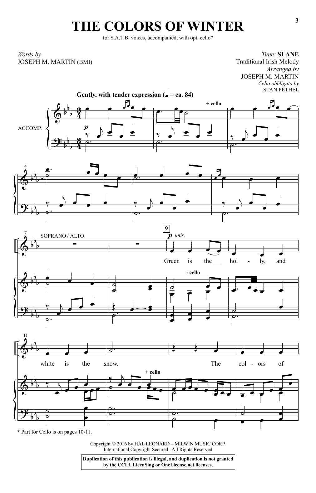 The Colors Of Winter By Lois Brownsey Free Sheet Music