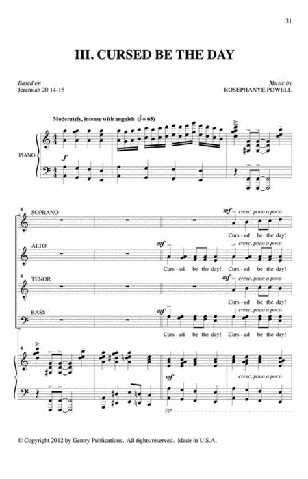 The Cry Of Jeremiah By Rosephanye Powell Free Sheet Music