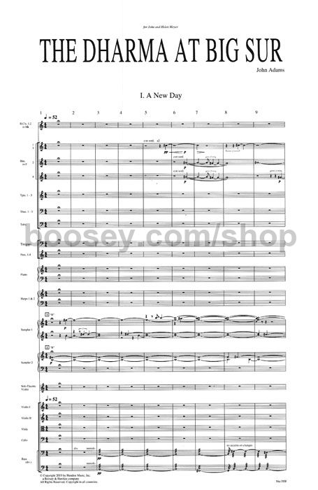 The Dharma At Big Sur By John Adams Free Sheet Music