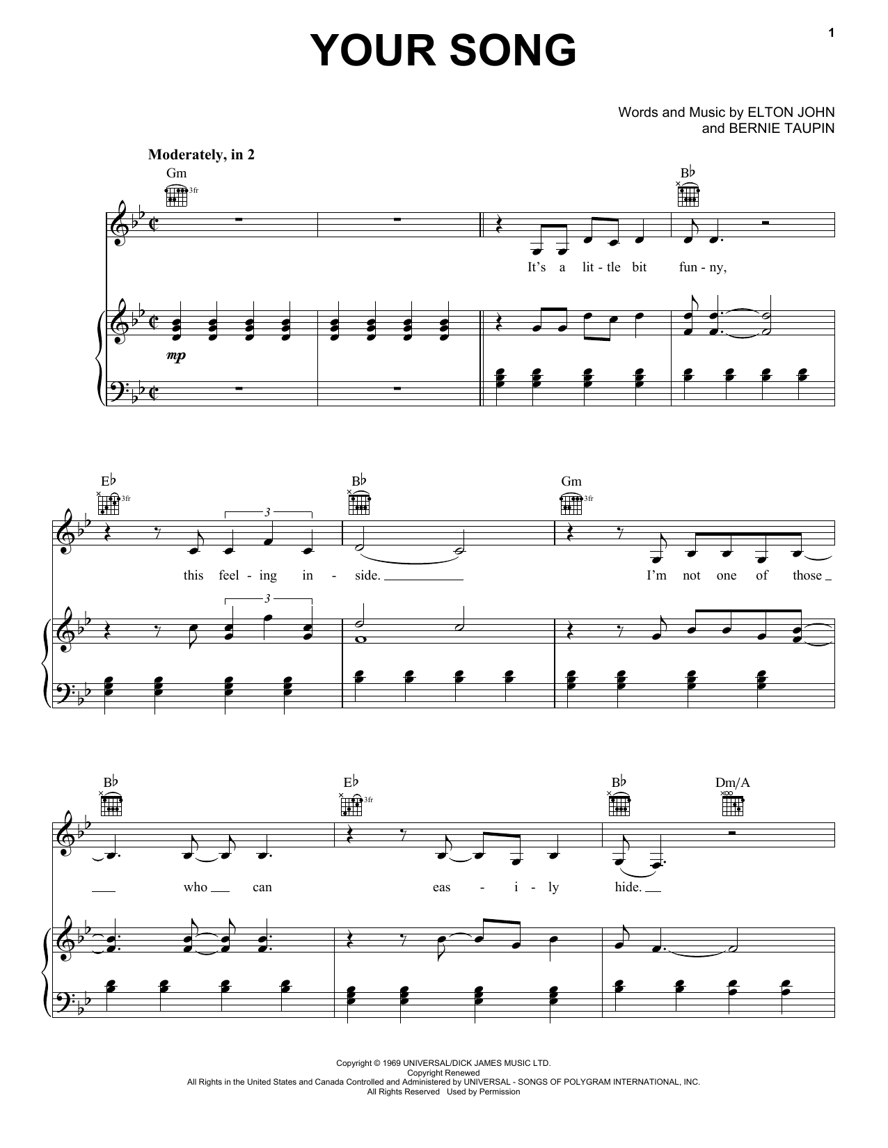 The Elton John Collection (Piano Solo) By Elton John Free Sheet Music