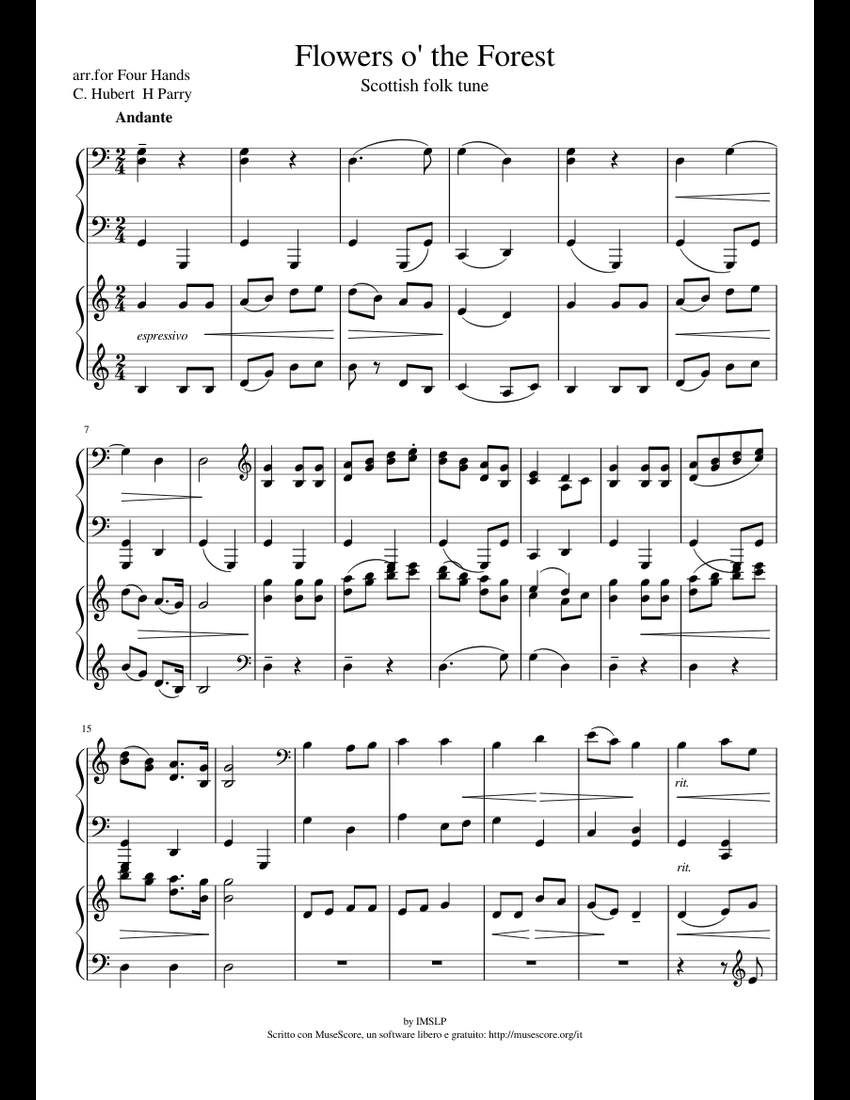 The Flowers Of The Forest By Garry Anderson Free Sheet Music