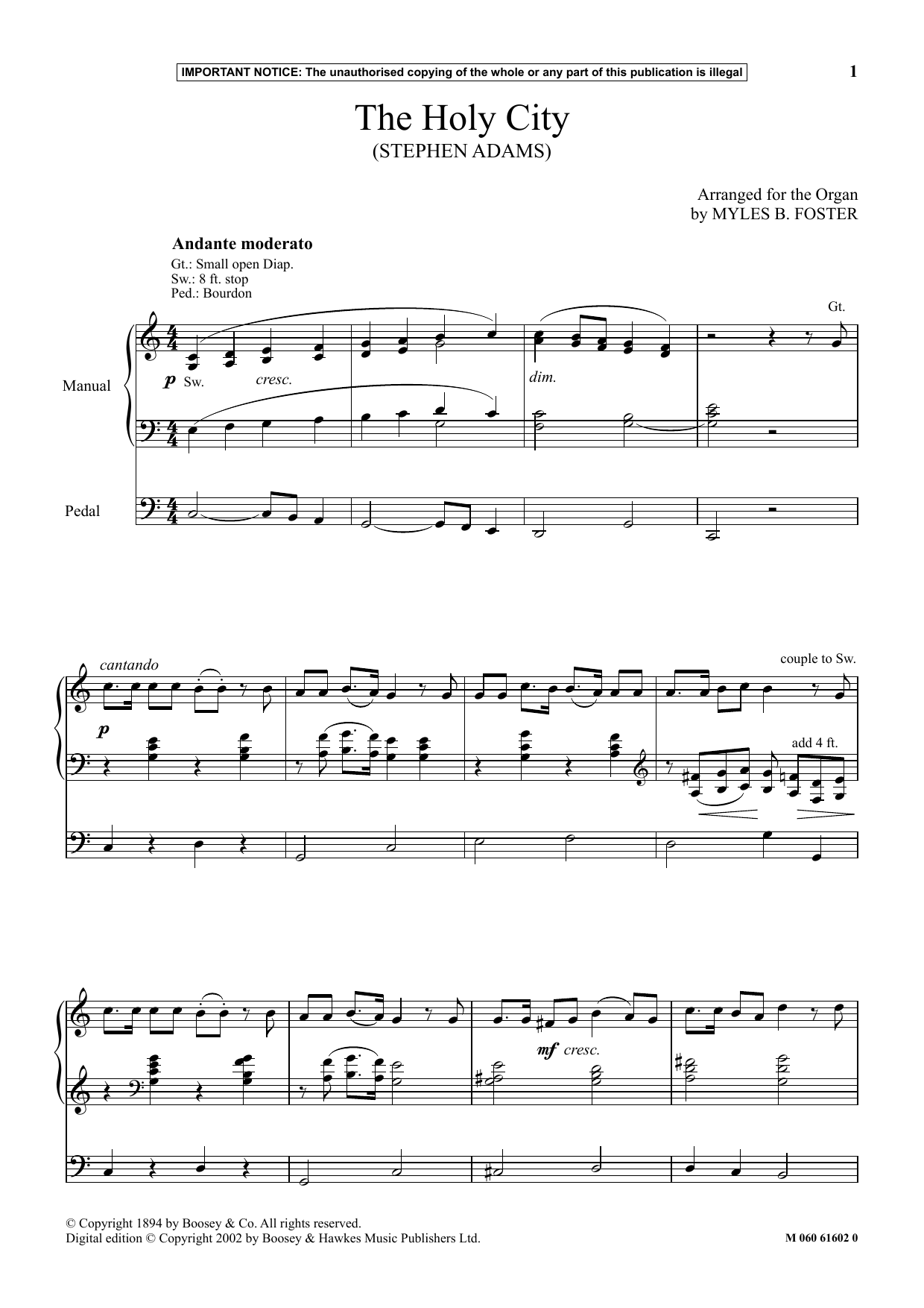 The Holy City By Marianne Kim Free Sheet Music