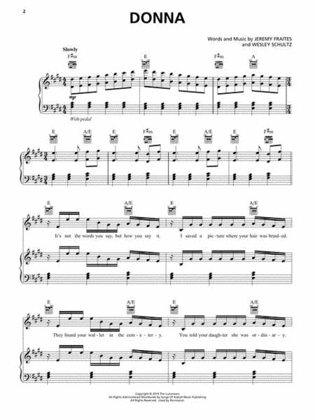 The Lumineers - III By The Lumineers Free Sheet Music