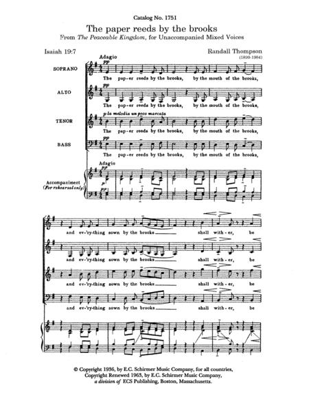 The Peaceable Kingdom: The Paper Reeds By The Brooks (Downloadable) By Randall Thompson Free Sheet Music