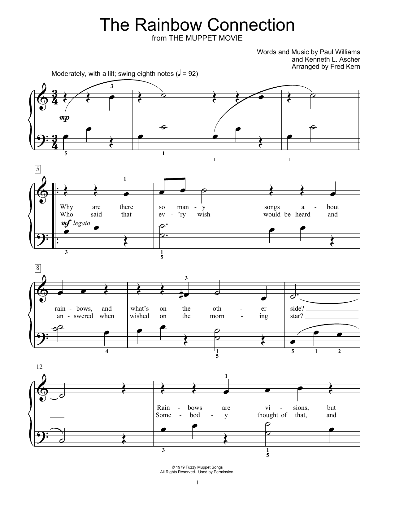 The Rainbow Connection By Paul Williams Free Sheet Music