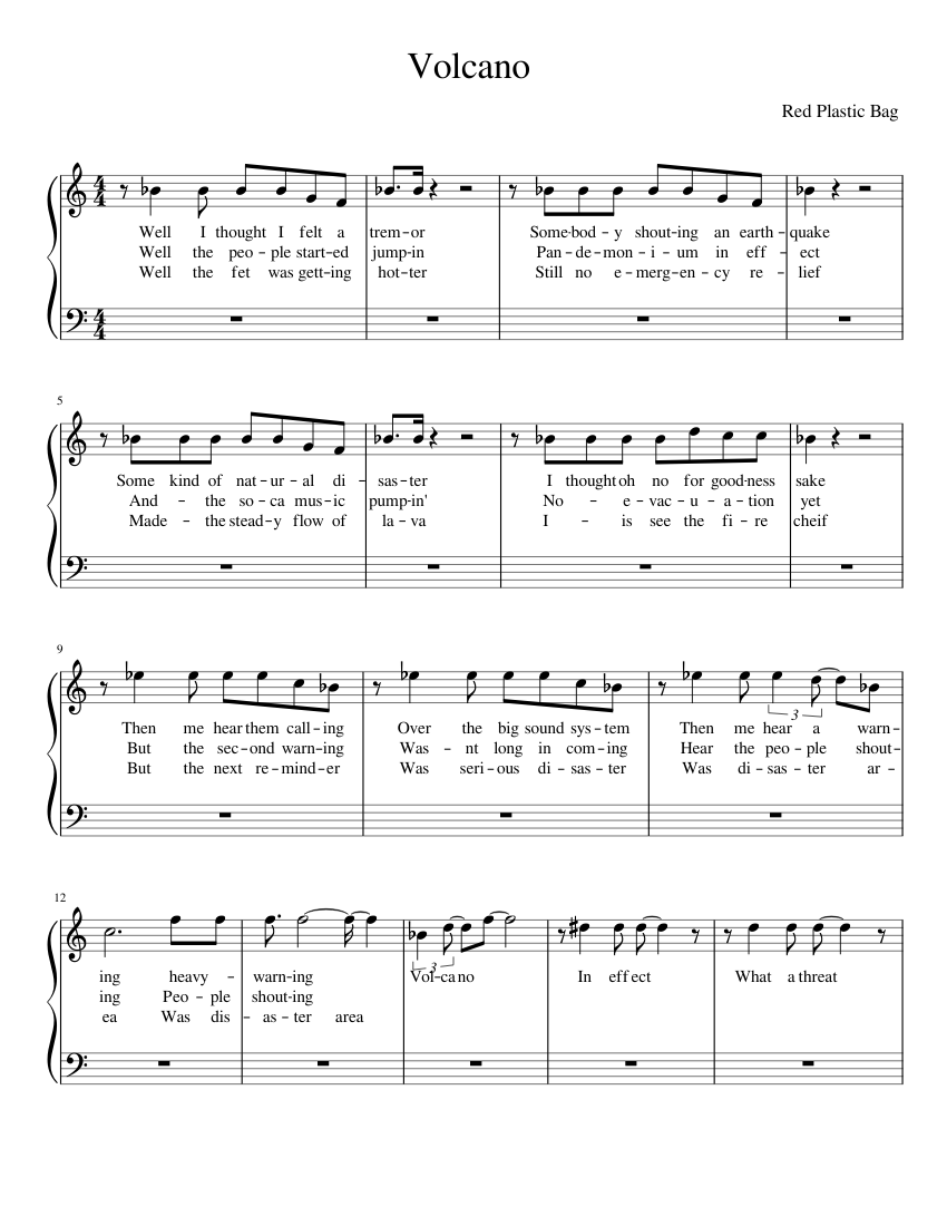 The Volcano`s Lake By Luis Anjos Teixeira Free Sheet Music