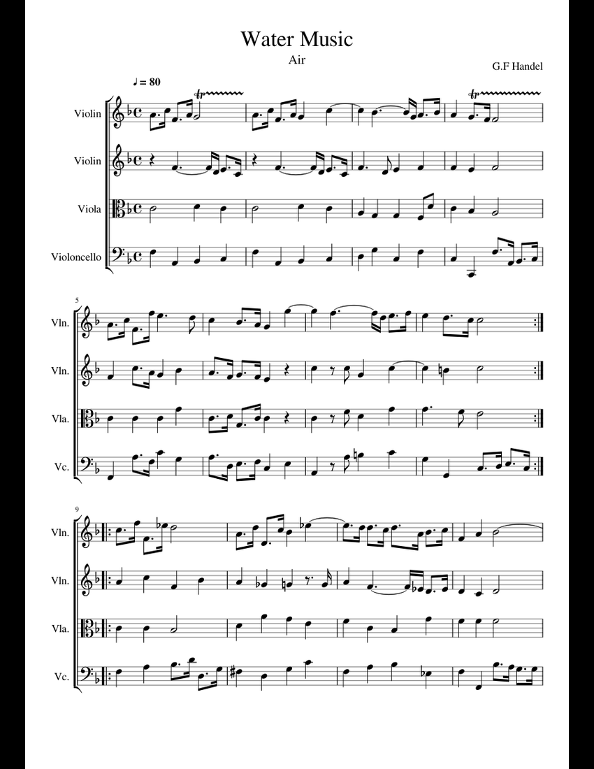 The Water Is Wide (Quartet For Flute, Violin, Cello And Piano) By Traditional Scottish Melody Free Sheet Music