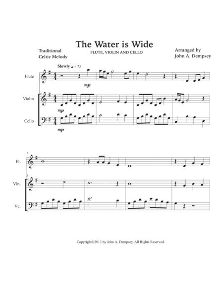 The Water Is Wide (Quartet For Flute, Violin, Viola And Cello) By Traditional Scottish Melody Free Sheet Music