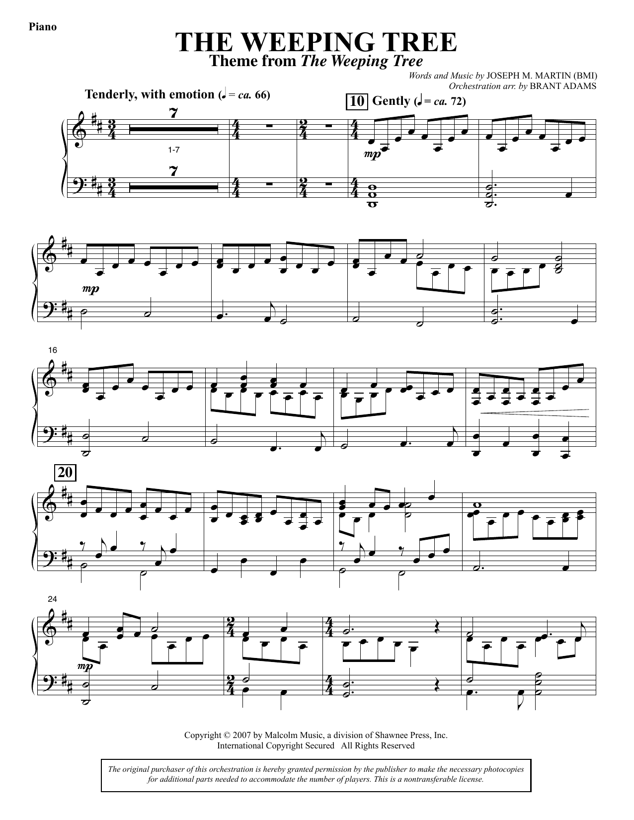 The Weeping Tree By Joseph M. Martin Free Sheet Music