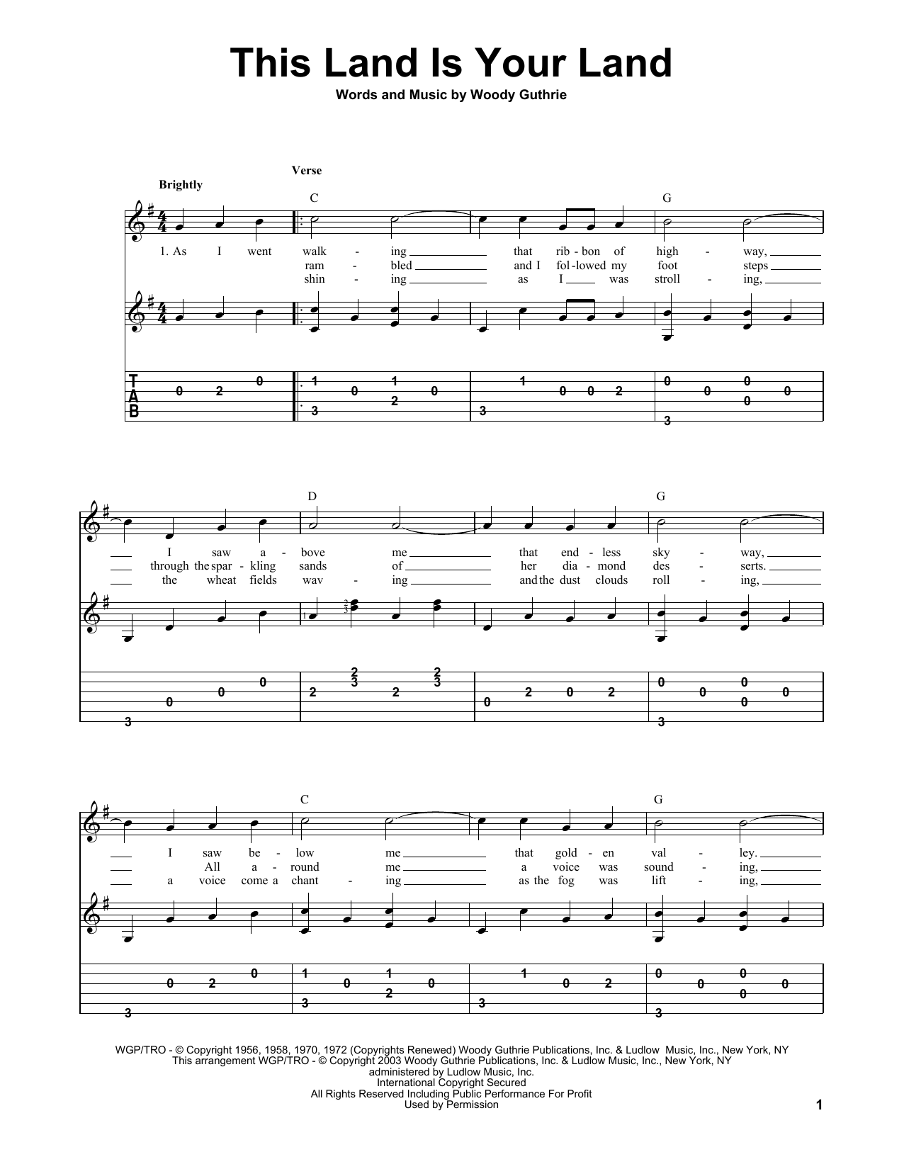 This Land Is Your Land By N Free Sheet Music