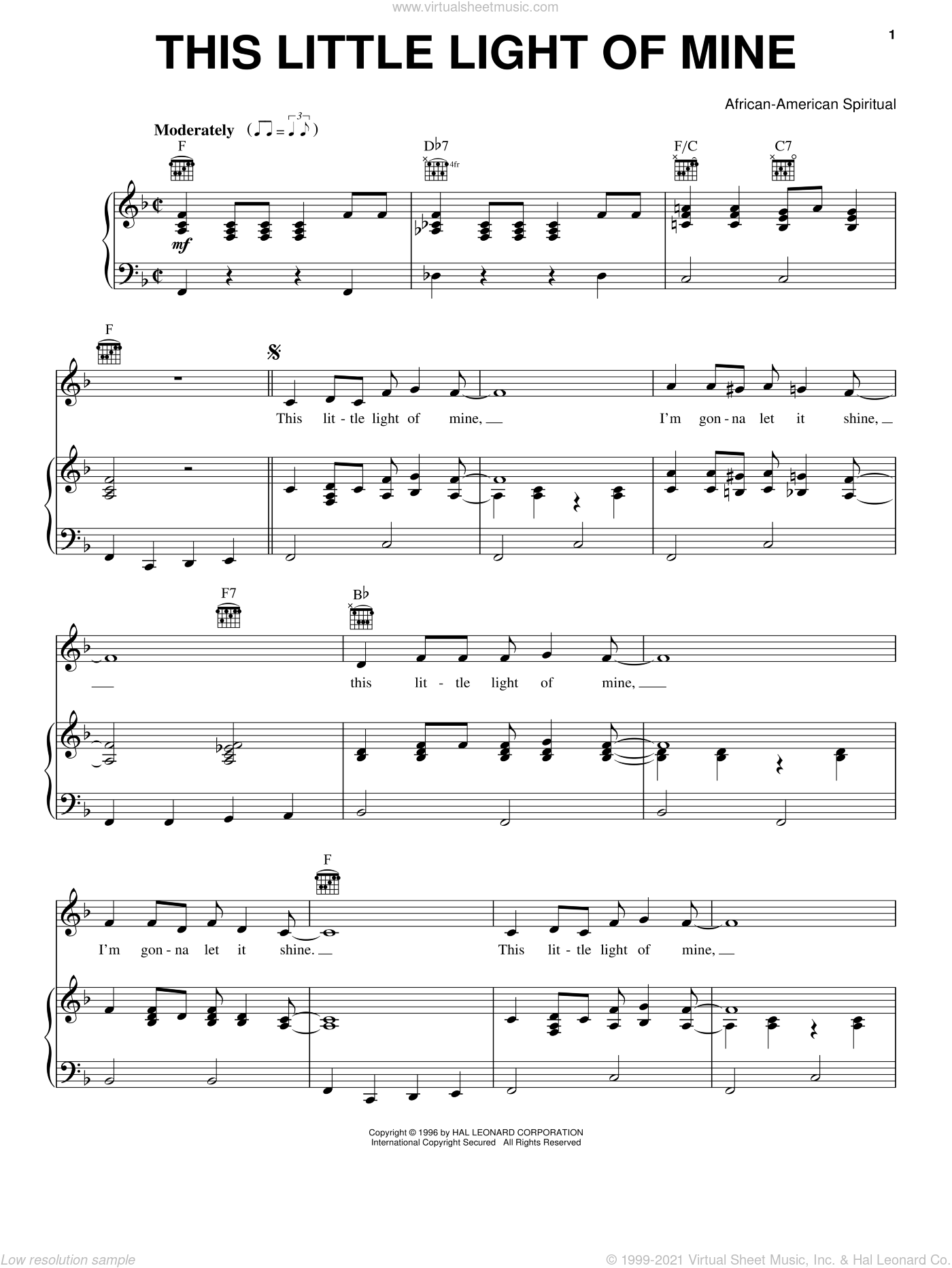 This Little Light Of Mine By Christopher Matthews Free Sheet Music