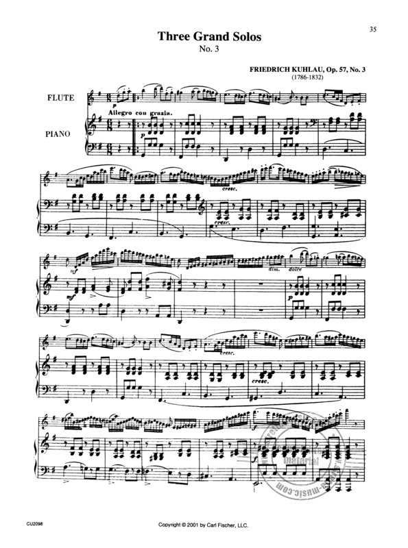 Three Grand Solos By Friedrich Kuhlau Free Sheet Music