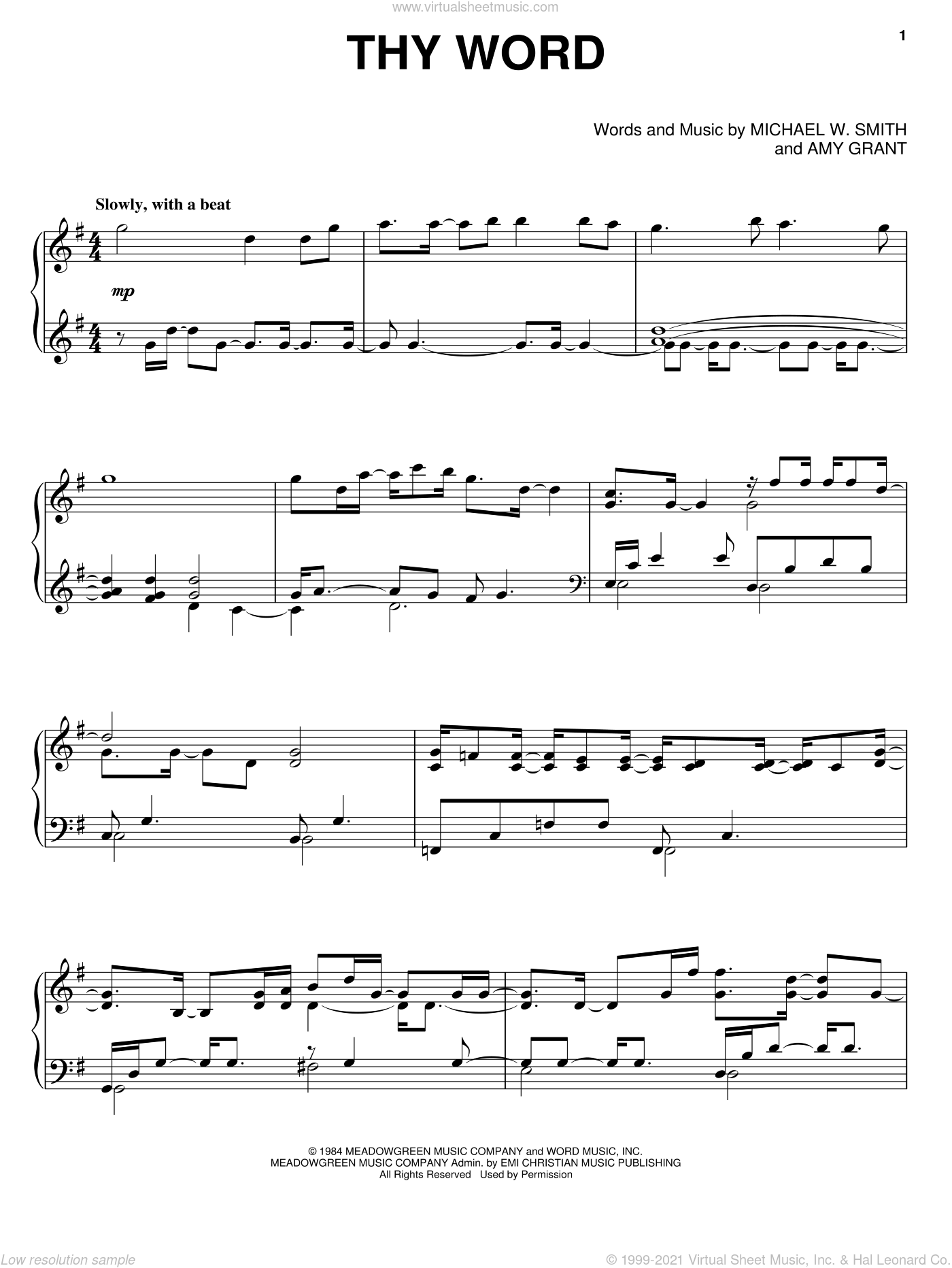 Thy Word By Michael W. Smith Free Sheet Music