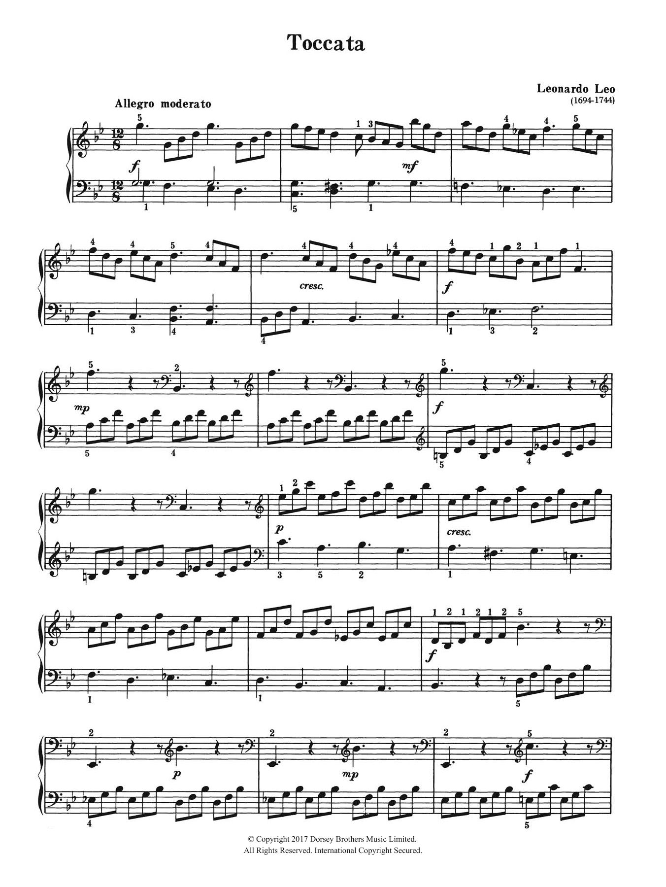 Toccata By Aram Ilyich Khachaturian Free Sheet Music