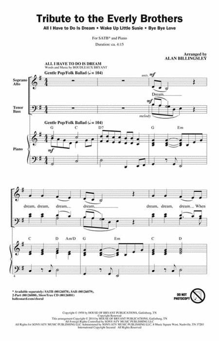 Tribute To The Everly Brothers By The Everly Brothers Free Sheet Music