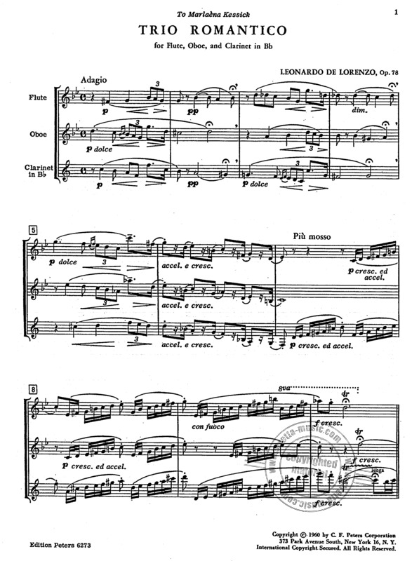 Trio Romantico Op. 78 By Leonardo De Lorenzo Free Sheet Music