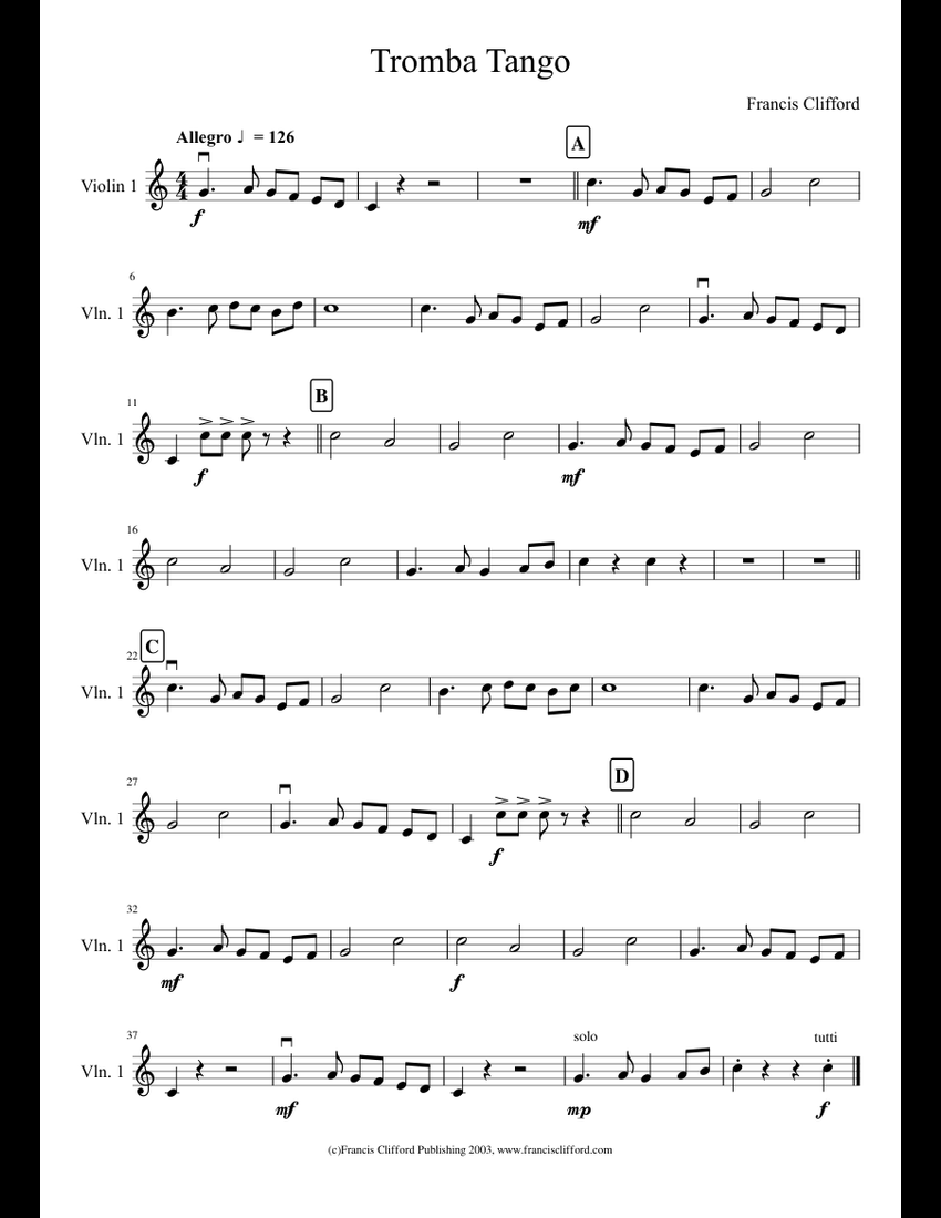 Tromba By Ulysses Kay Free Sheet Music