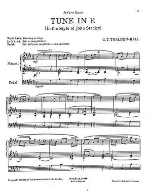 Tune In E For Organ By George Thalben-Ball Free Sheet Music