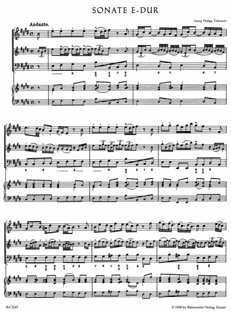 Twelve Methodical Sonatas For Violin Or Flute And Basso Continuo By Georg Philipp Telemann Free Sheet Music