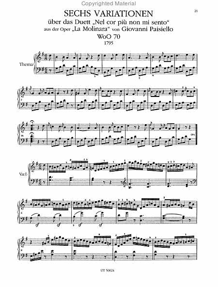 Variations For Piano - Volume I By Ludwig Van Beethoven Free Sheet Music