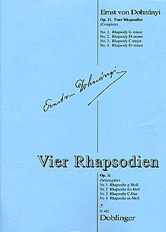 Vier 4 Rhapsodien Op. 11 / 1-4 By Ernst Von Dohnanyi Free Sheet Music