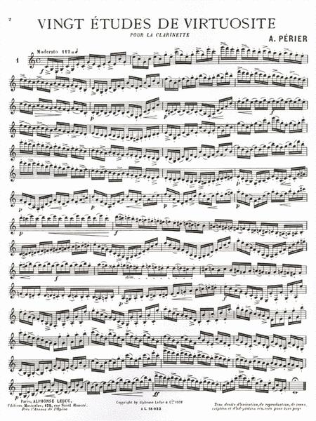 Vingt Etudes De Virtuosite Pour Clarinette By Auguste Pé Free Sheet Music