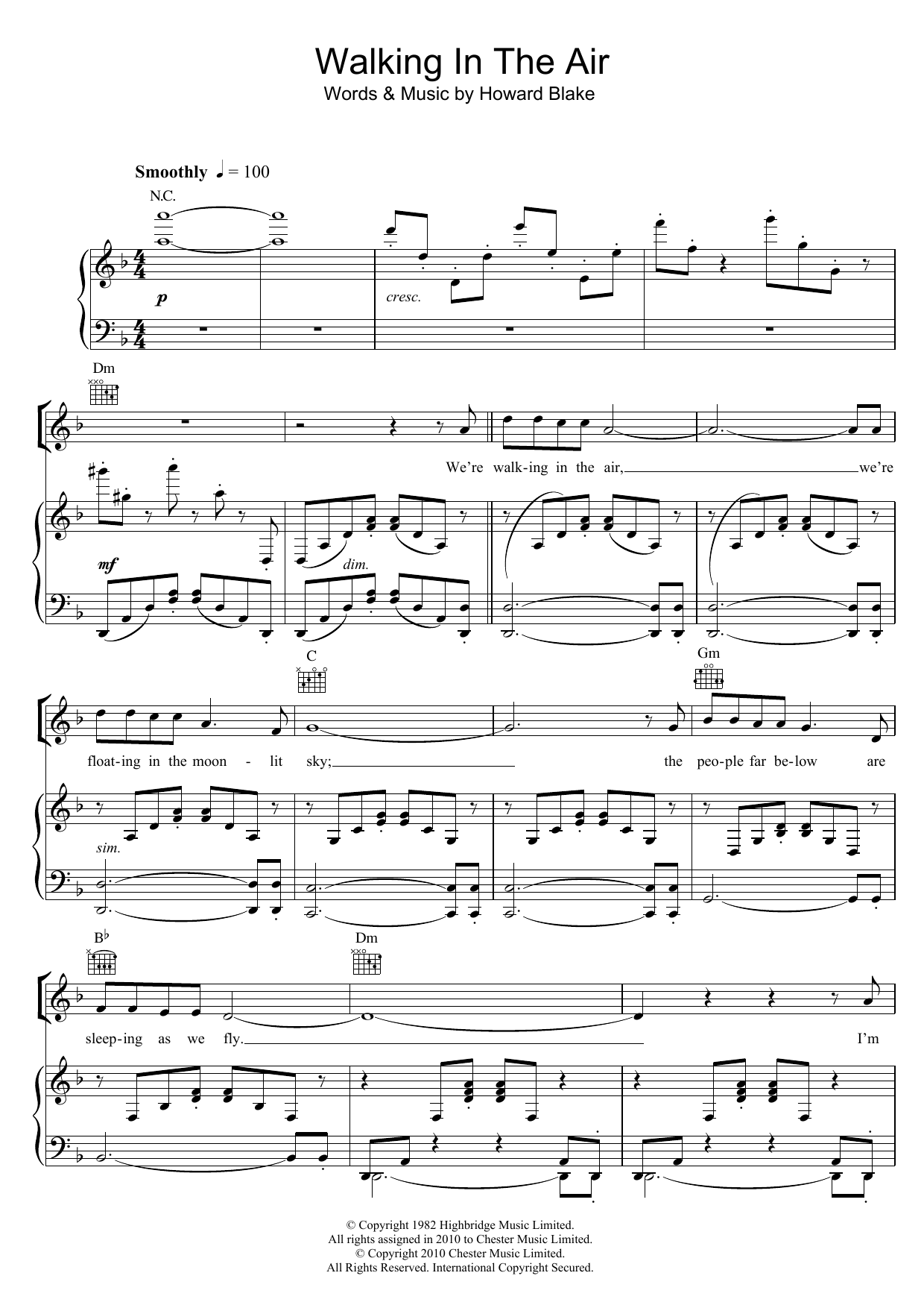 Walking In The Air By Howard Blake Free Sheet Music