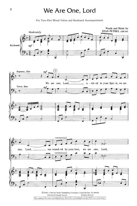 We Are One In The Lord By Joseph M. Martin Free Sheet Music