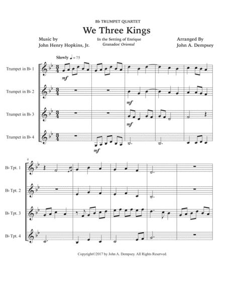 We Three Kings (Quartet For Three Trumpets And Piano) By John Henry Hopkins, Jr., Enrique Granados Free Sheet Music