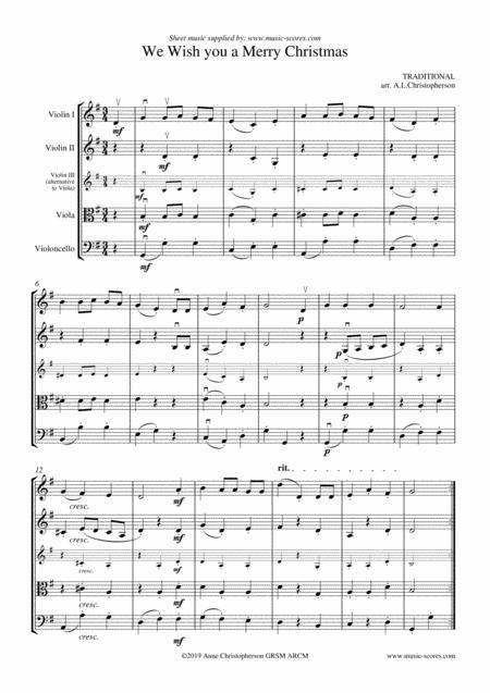 We Wish You A Merry Christmas - String Quartet (Score And All Parts) By Murilo Frias Free Sheet Music