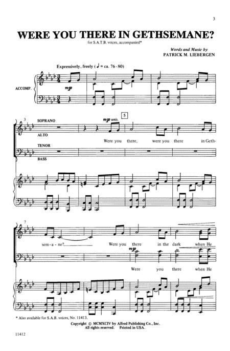 Were You There In Gethsemane? By Patrick M. Liebergen Free Sheet Music