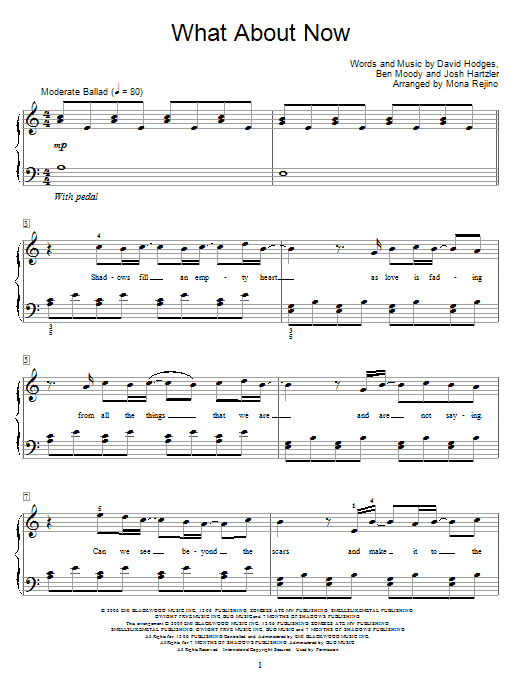 What About Now By Lonestar Free Sheet Music