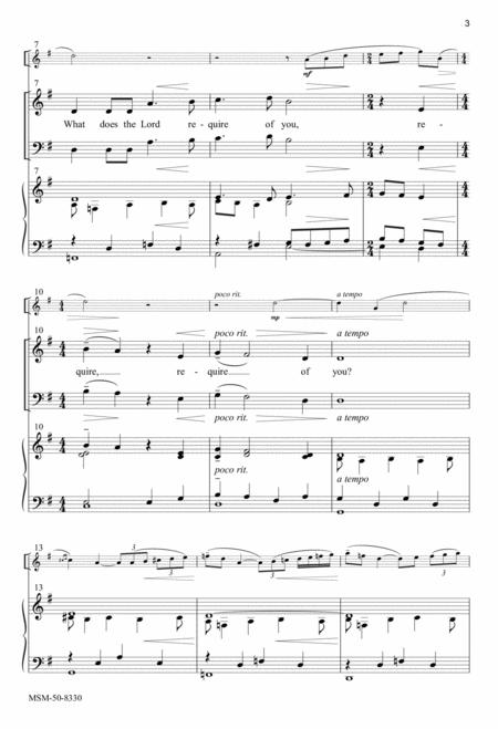 What Does The Lord Require Of You? (Choral Score) By Robert A. Hobby Free Sheet Music