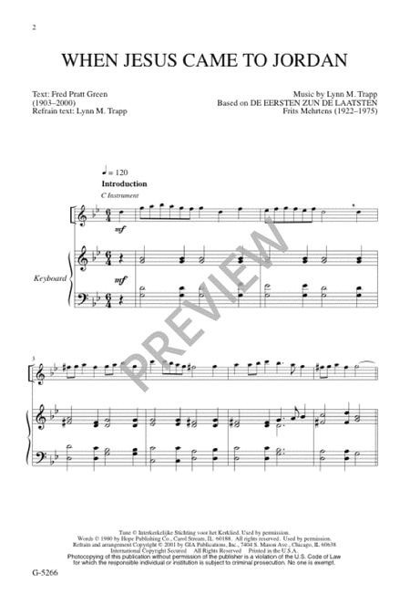 When Jesus Came To Jordan By William Walker Free Sheet Music